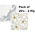 Serviettes, 2 Ply - 33cm - Fancy Patterns